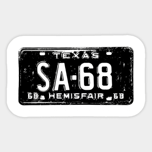 Hemisfair 1968 SA-68 Plate Sticker